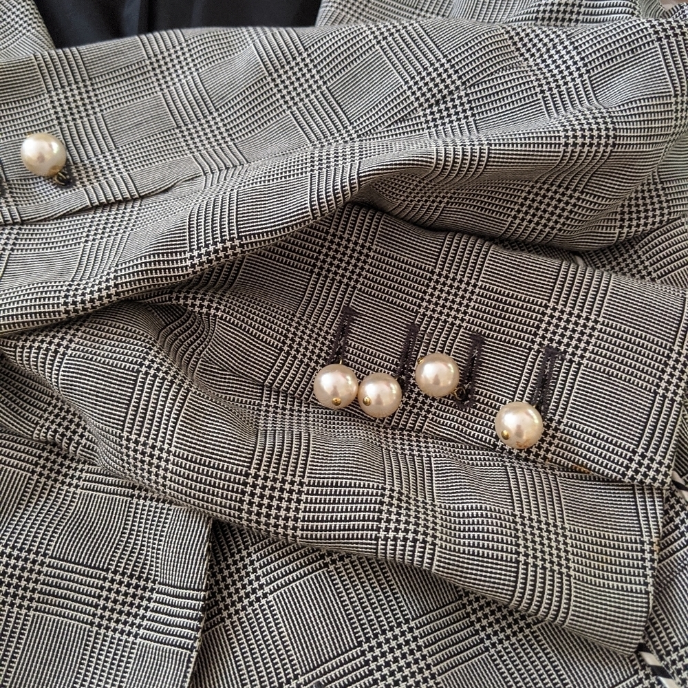 Vintage blazer pearls black white - Picture 4 of 8